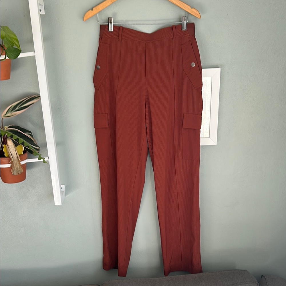 Athleta Vienna Cargo Pant, size 10, city stripe brown